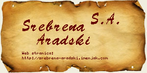 Srebrena Aradski vizit kartica
